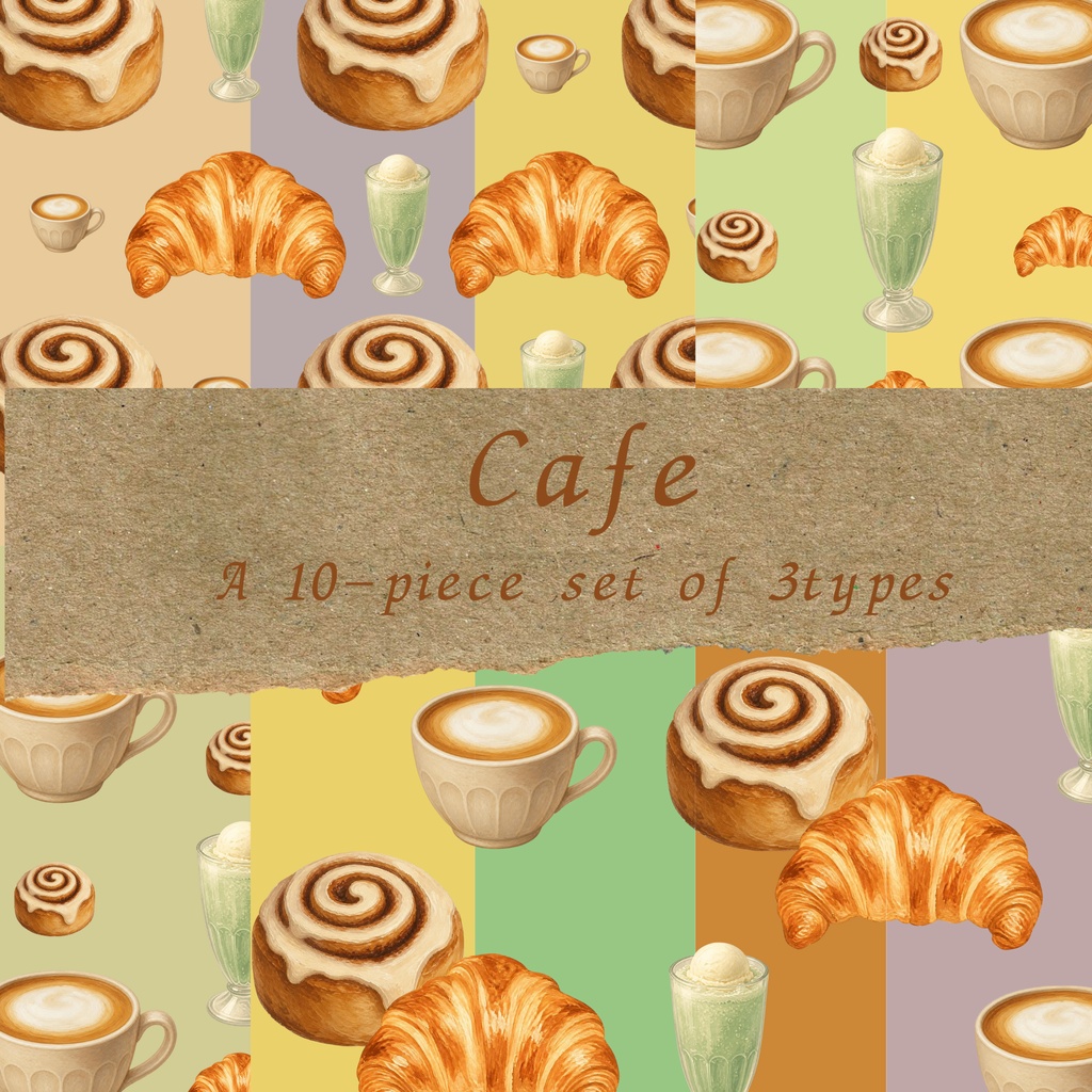 カフェ / 大人可愛いくすみカラー素材 / Cafe / Chic and muted color design assets
