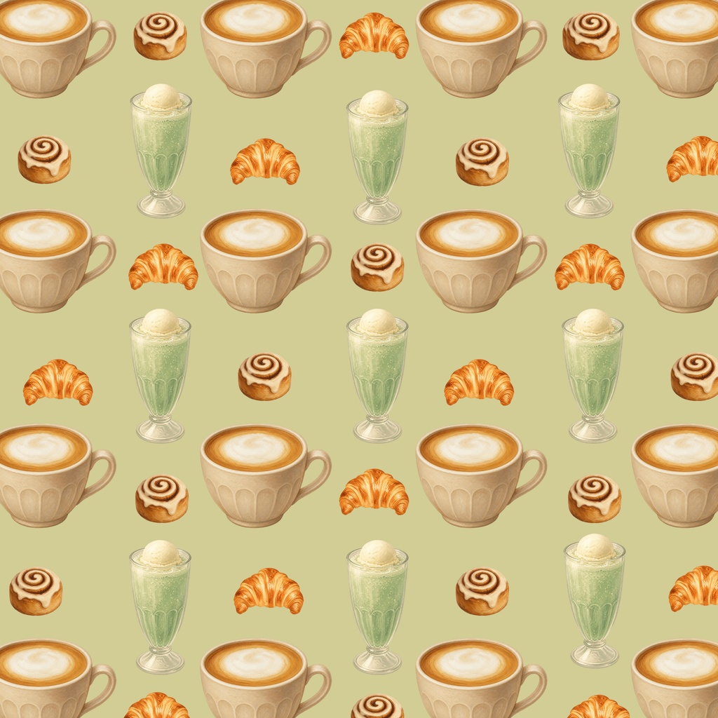 カフェ / 大人可愛いくすみカラー素材 / Cafe / Chic and muted color design assets