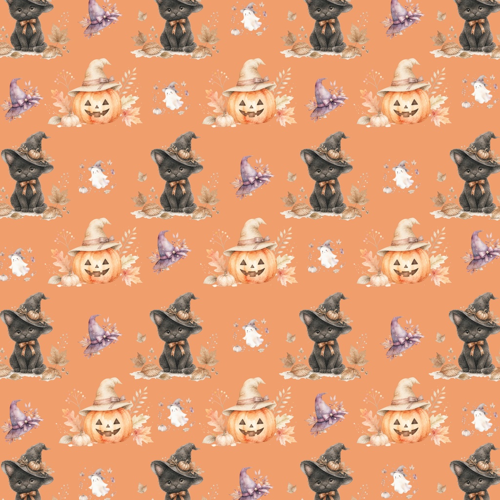 ハロウィン / 大人可愛い水彩デジタルペーパー / 2種3色・6枚セット / Halloween Digital Paper
