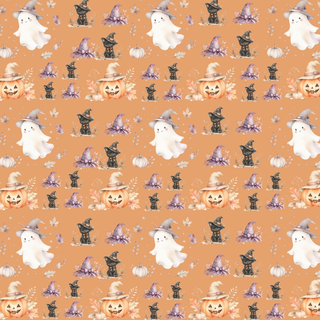 ハロウィン / 大人可愛い水彩デジタルペーパー / 2種3色・6枚セット / Halloween Digital Paper