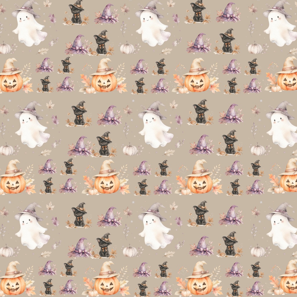 ハロウィン / 大人可愛い水彩デジタルペーパー / 2種3色・6枚セット / Halloween Digital Paper