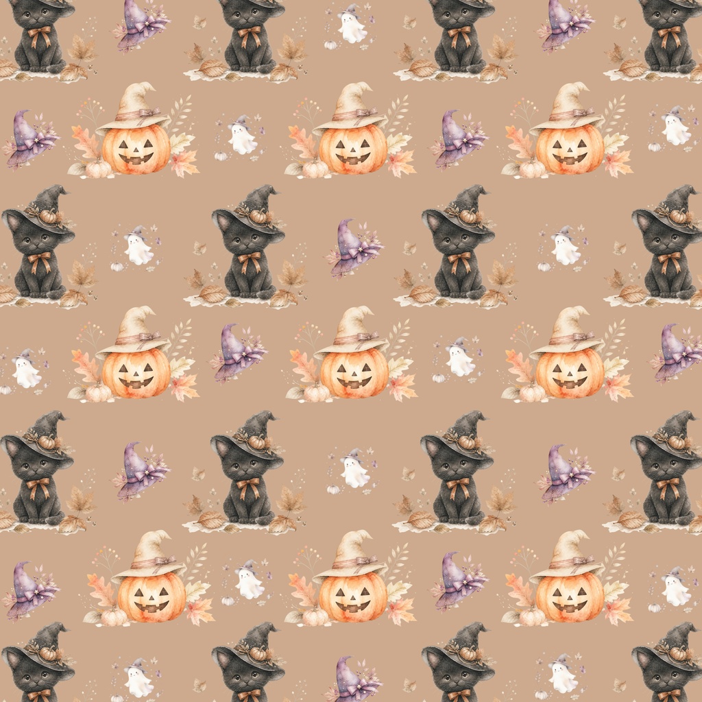 ハロウィン / 大人可愛い水彩デジタルペーパー / 2種3色・6枚セット / Halloween Digital Paper