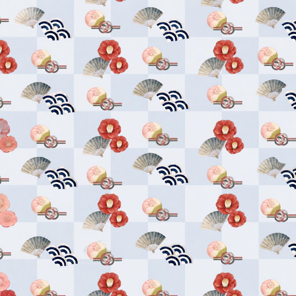 和モダン / 静寂の椿と彩り市松模様 / デジタルペーパー / 5色セットJapanese Modern / Elegant Camellia & Checkered Pattern / Digital Paper / 5-Color Set