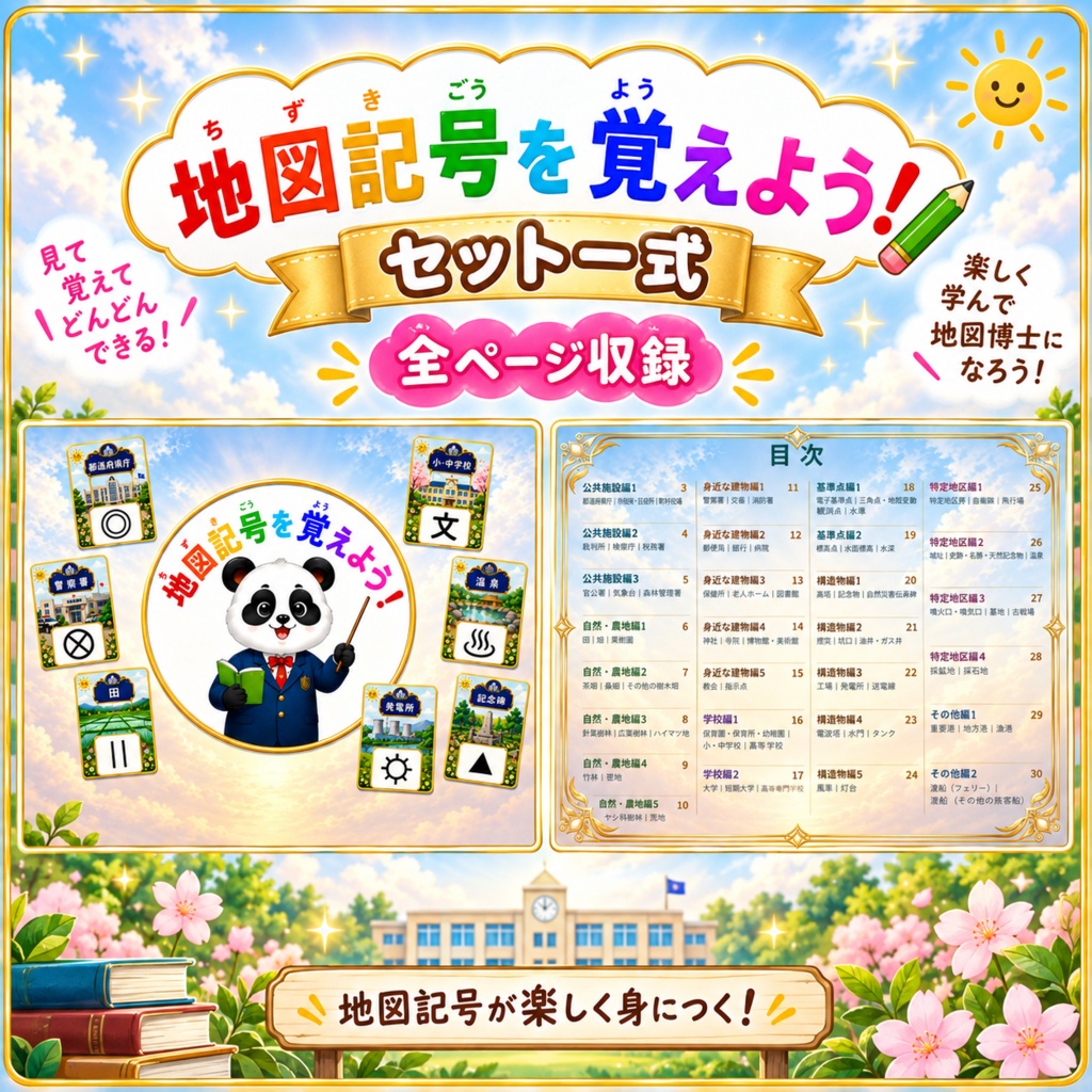 【地図記号学習】小学生向け　地図記号プリント