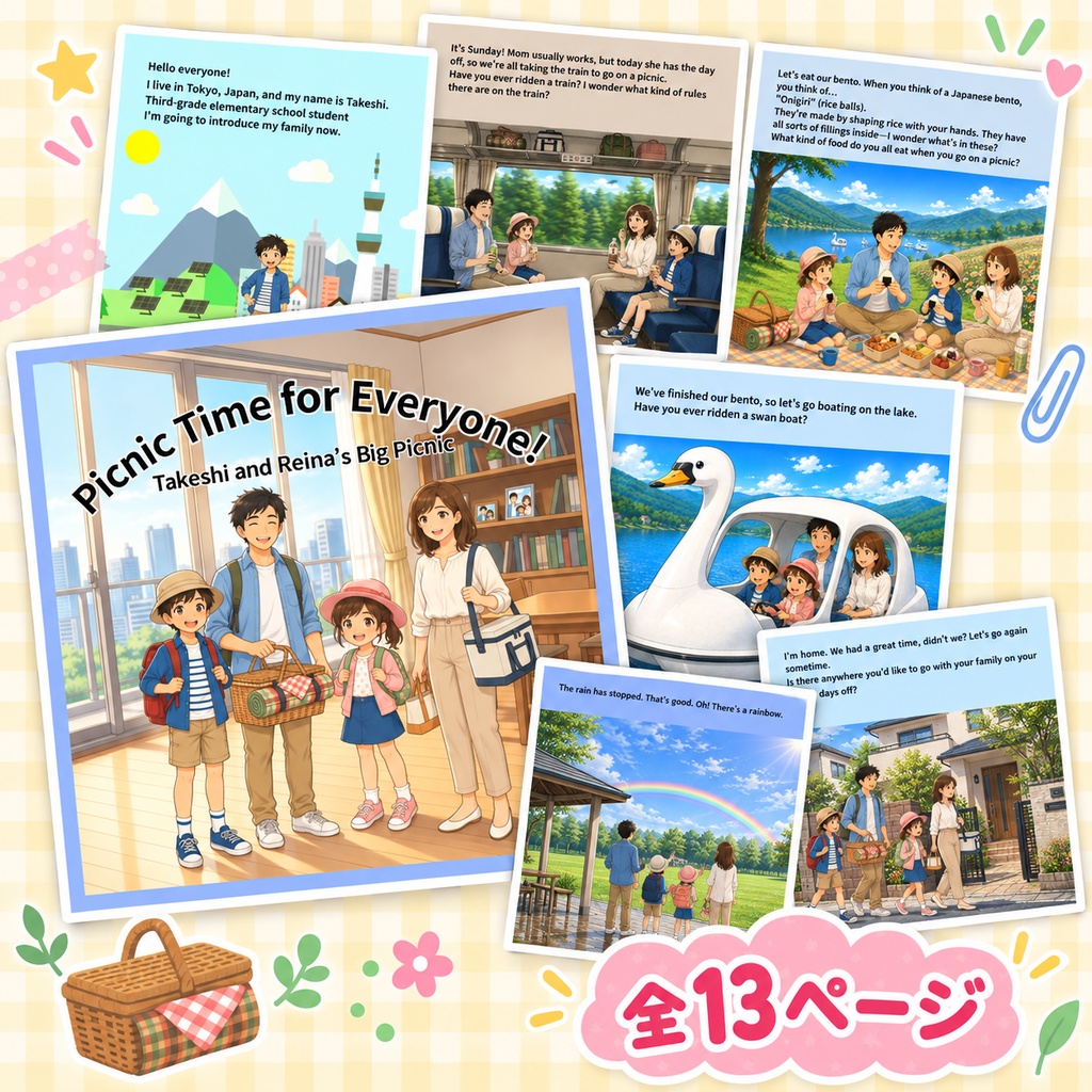 【絵本】家族ピクニック物語（英語版）