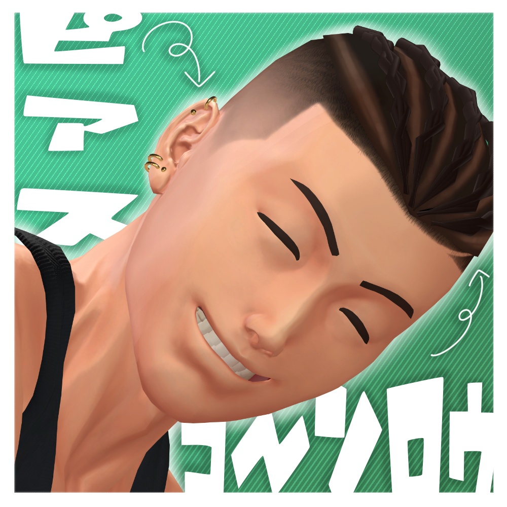 無料【匠 ver2.0対応】コーンロウ＆ピアス