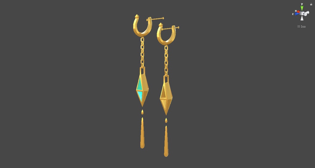 Rhombus Chain Drop Earring