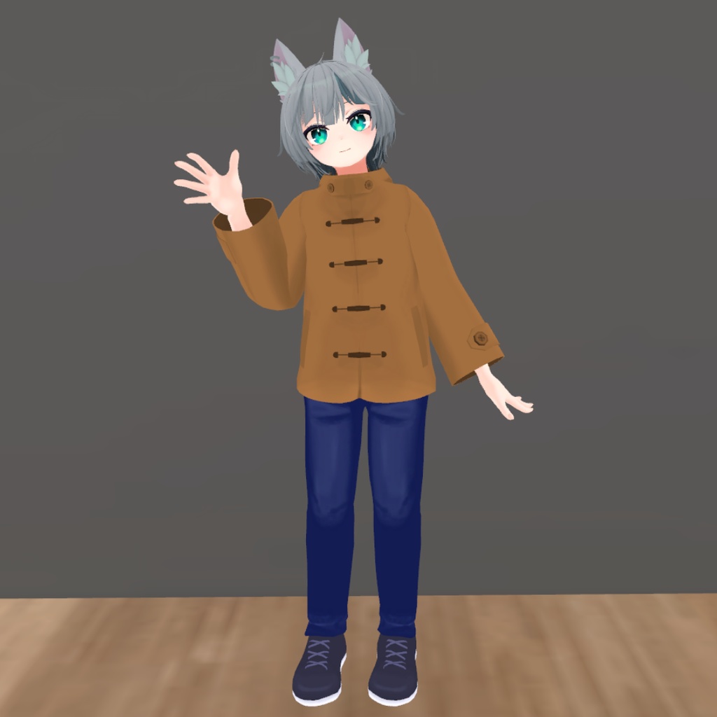 【ハオラン想定】ダッフルコート&ジーンズコーデセット衣装【キャメル|グレー|紺|黒】