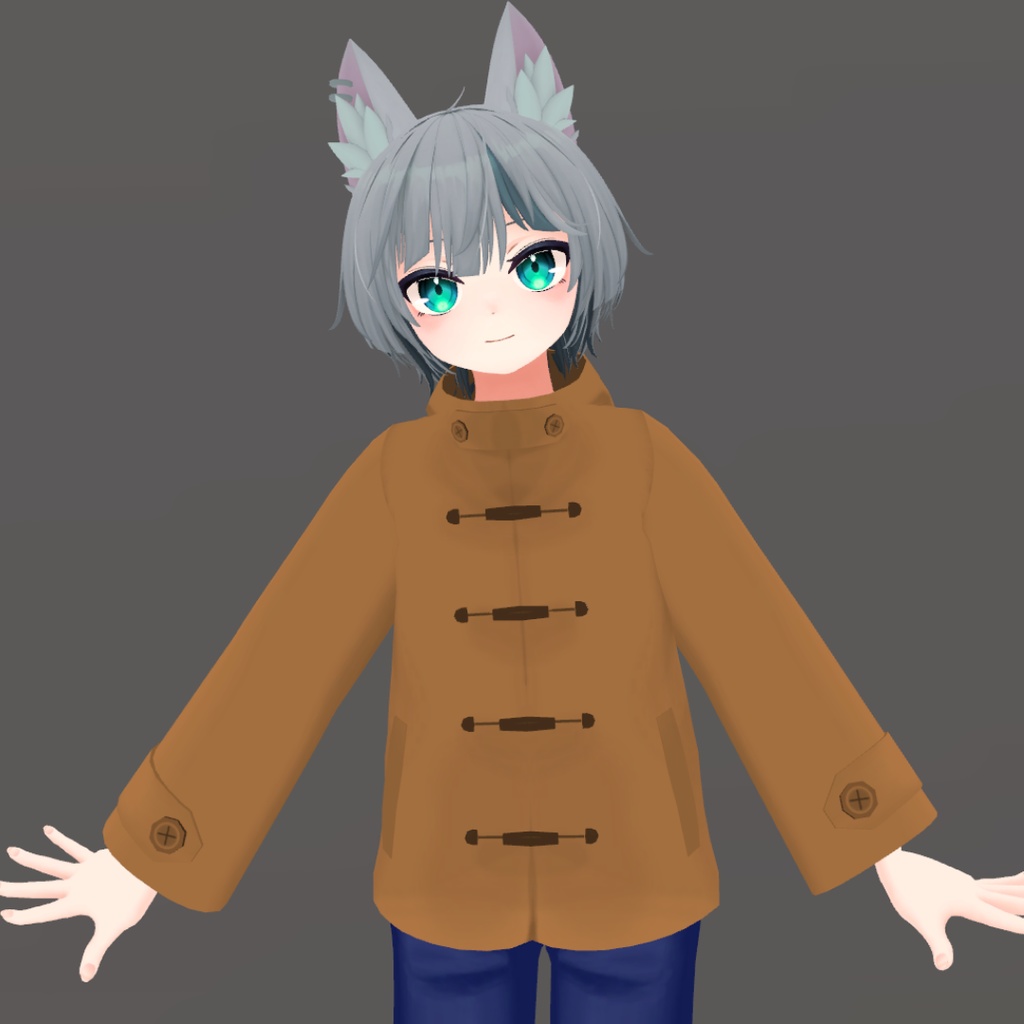 【ハオラン想定】ダッフルコート&ジーンズコーデセット衣装【キャメル|グレー|紺|黒】