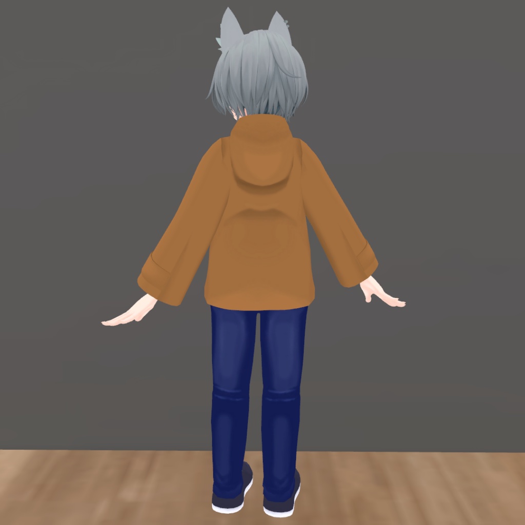 【ハオラン想定】ダッフルコート&ジーンズコーデセット衣装【キャメル|グレー|紺|黒】