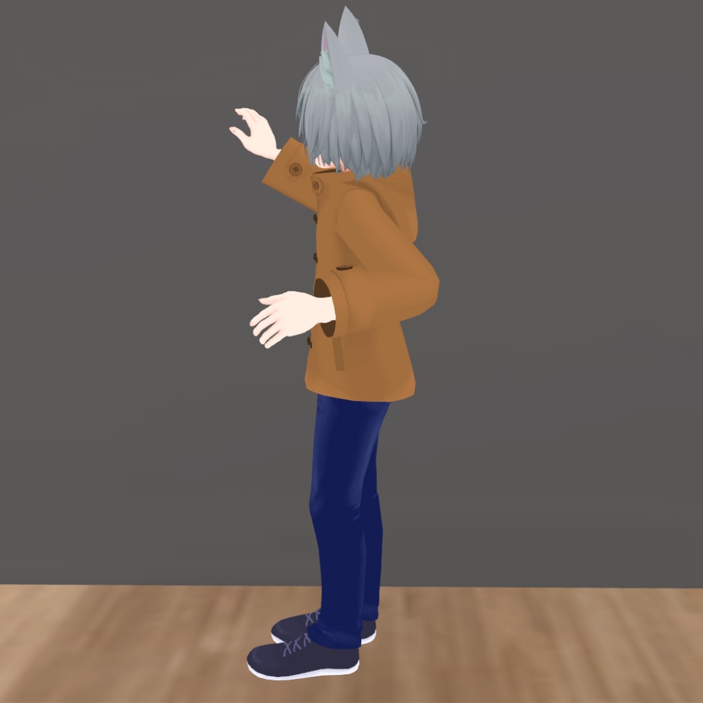 【ハオラン想定】ダッフルコート&ジーンズコーデセット衣装【キャメル|グレー|紺|黒】