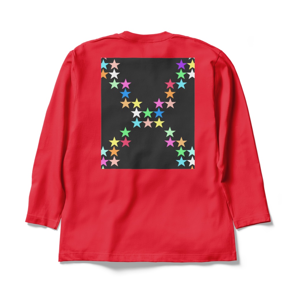 ロングスリーブTシャツ - XL - レッド~星の交差