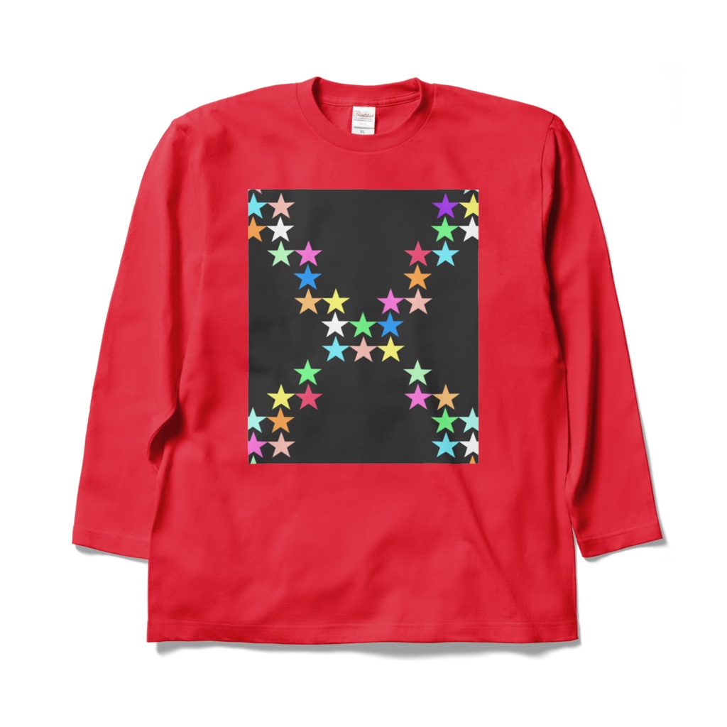 ロングスリーブTシャツ - XL - レッド~星の交差