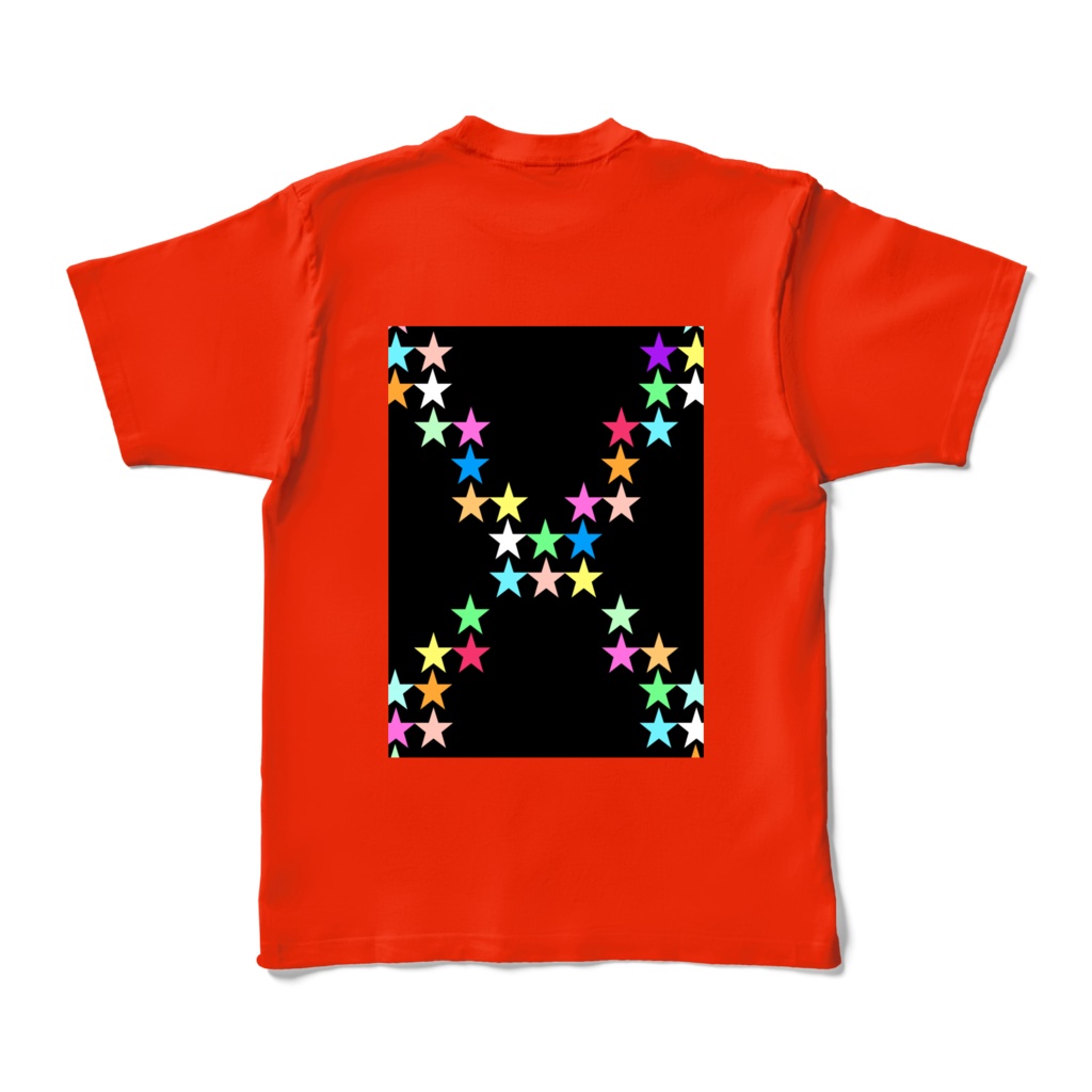 カラーTシャツ - XL - レッド~星の交差