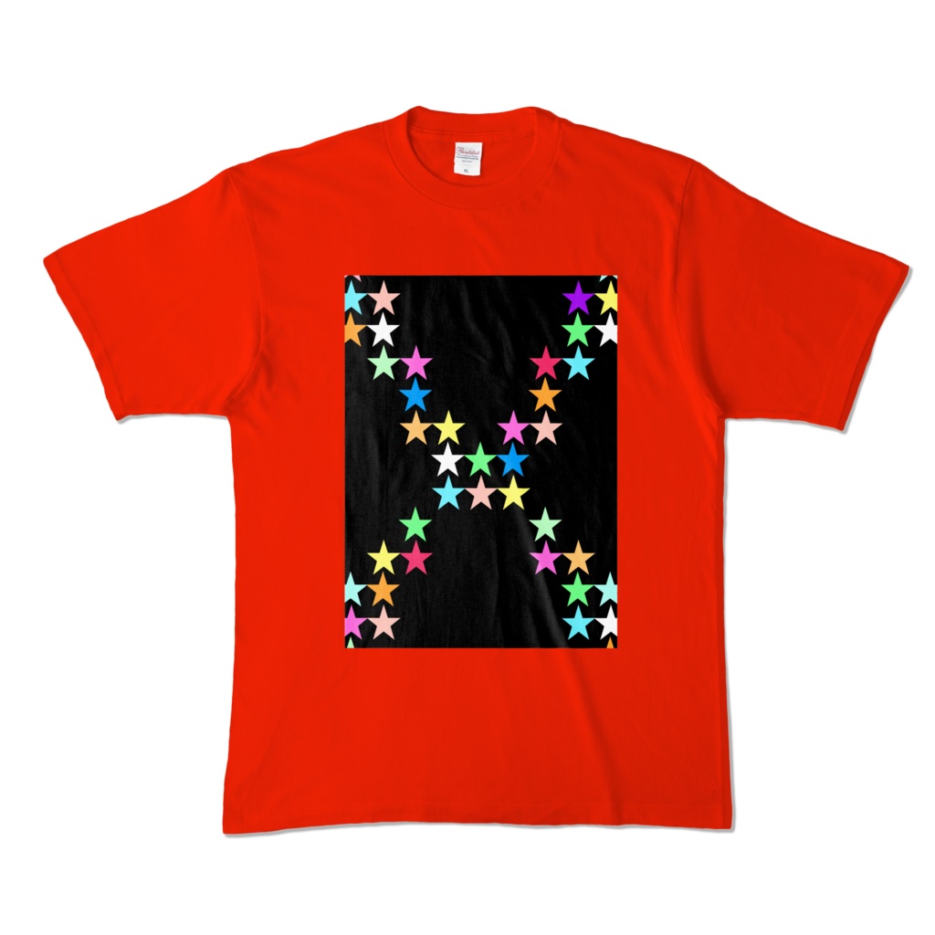 カラーTシャツ - XL - レッド～星の交差