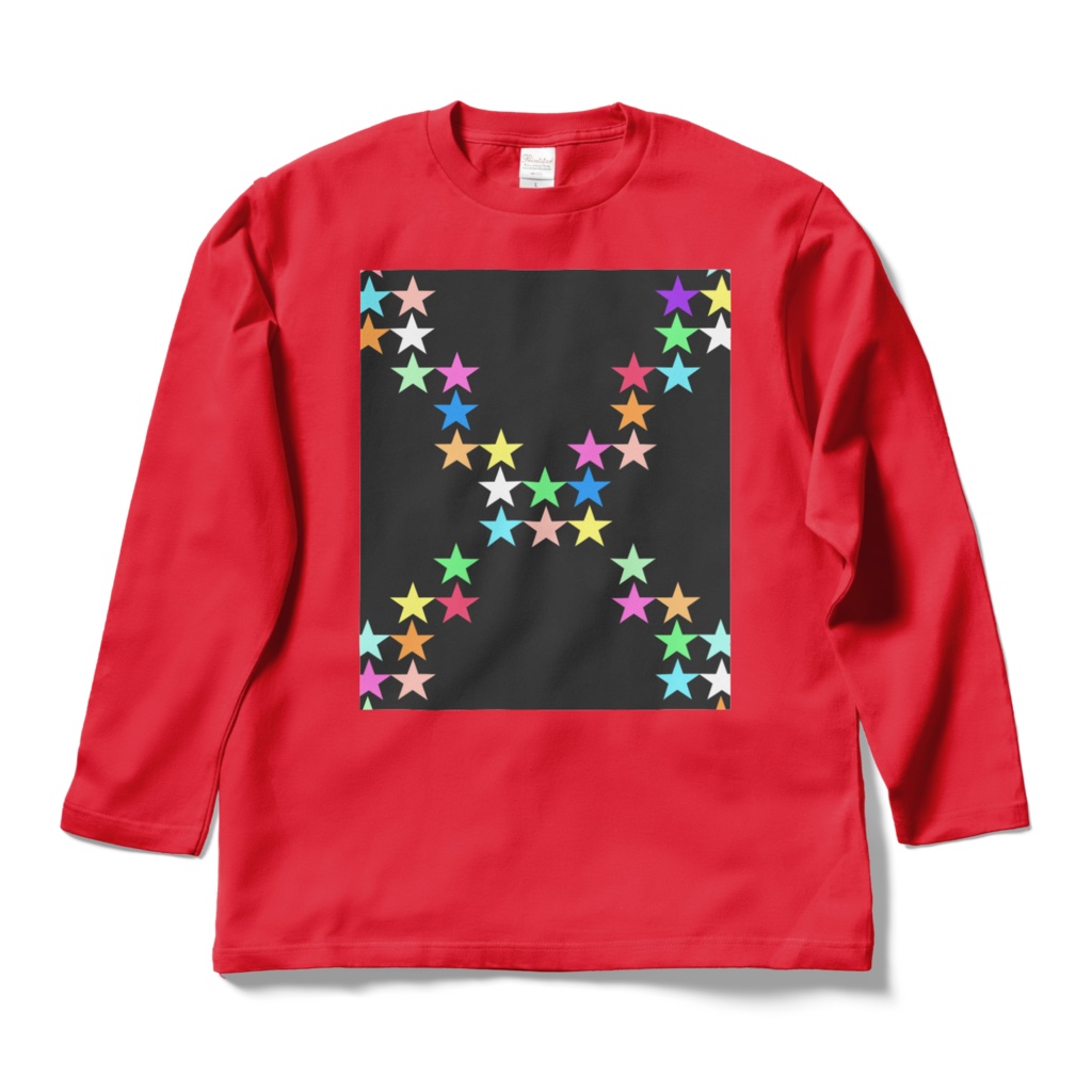 ロングスリーブTシャツ - L - レッド~星の交差