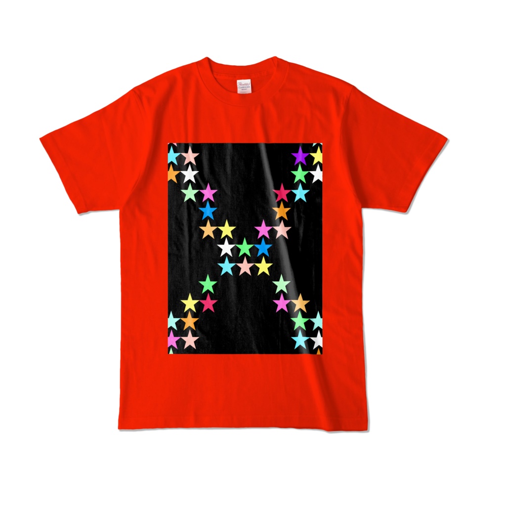 カラーTシャツ - L - レッド~星の交差