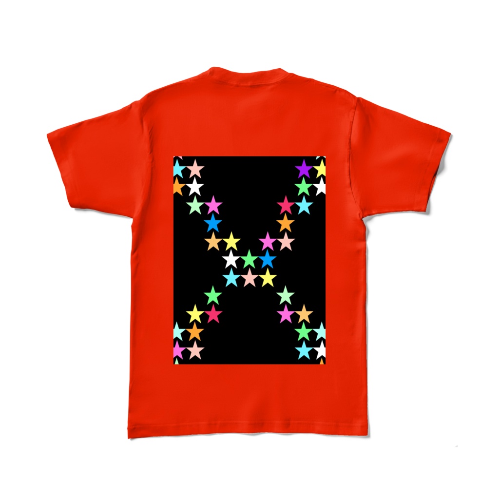 カラーTシャツ - L - レッド~星の交差