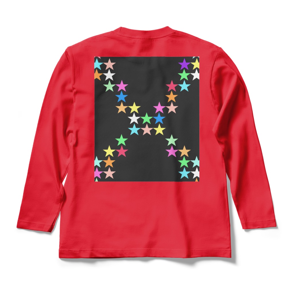 ロングスリーブTシャツ - M - レッド~星の交差