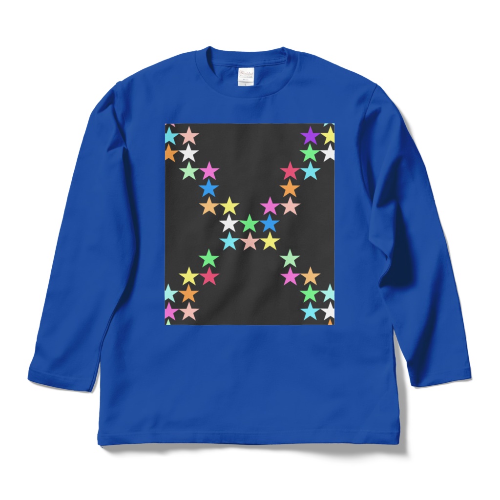 ロングスリーブTシャツ - L - ロイヤルブルー~星の交差