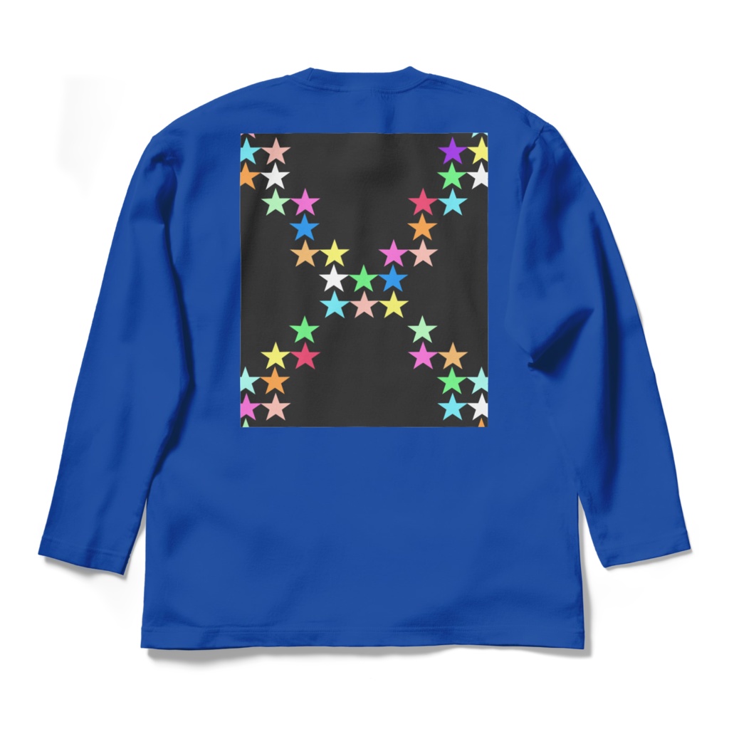 ロングスリーブTシャツ - L - ロイヤルブルー~星の交差