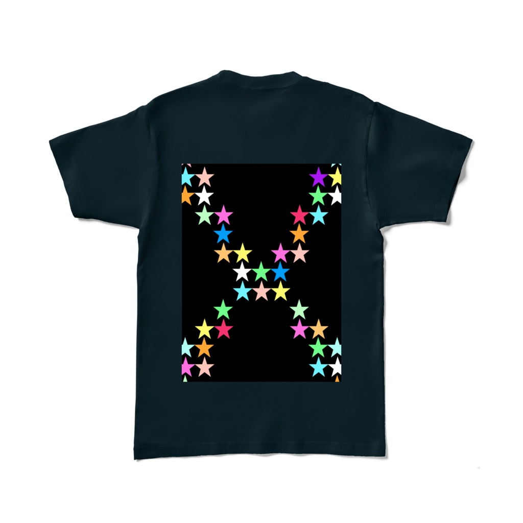 カラーTシャツ - L - ネイビー~星の交差