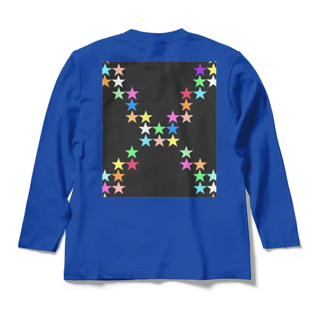 ロングスリーブTシャツ - M - ロイヤルブルー~星の交差