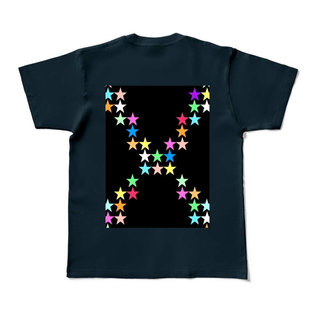 カラーTシャツ - M - ネイビー~星の交差