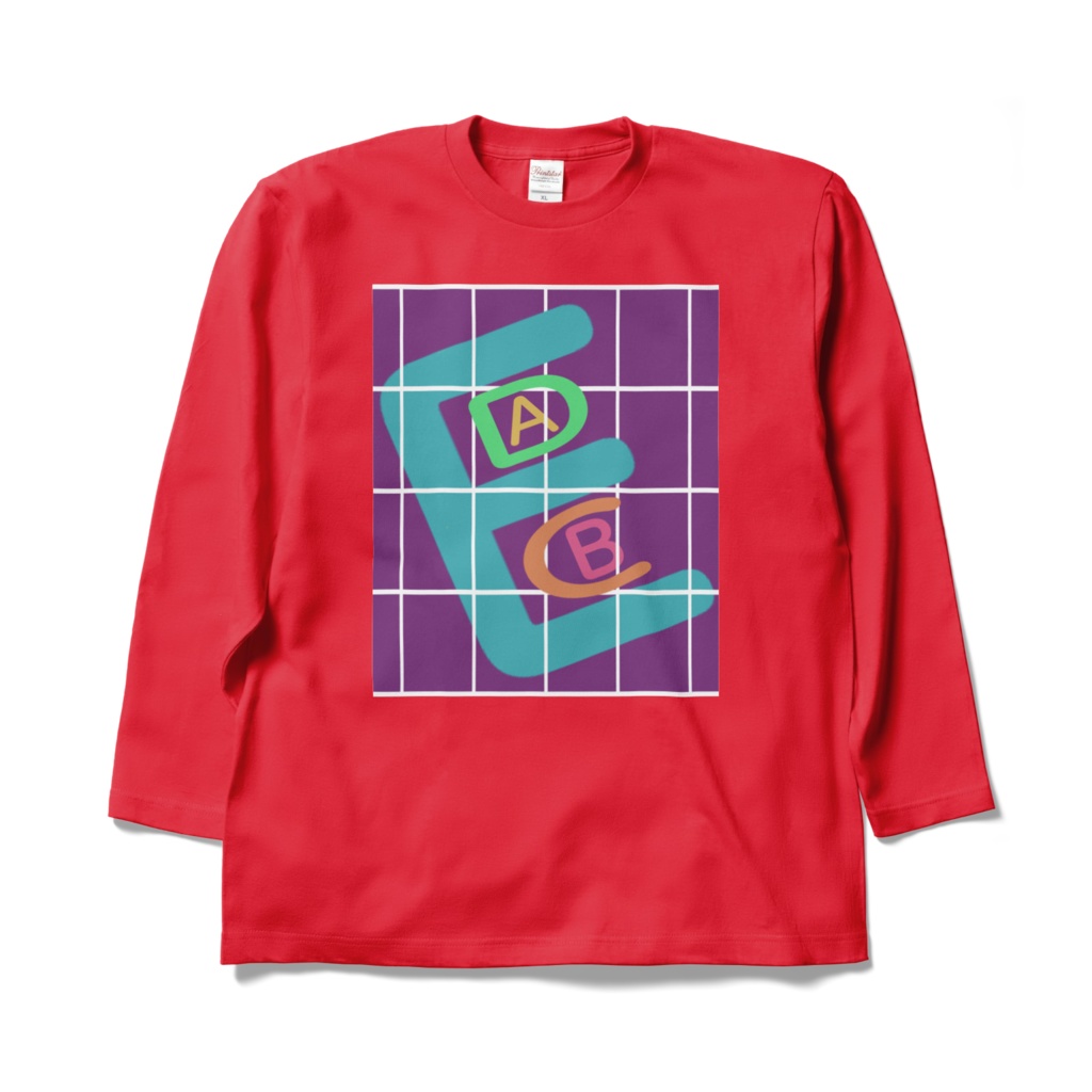 ロングスリーブTシャツ - XL - レッド～アルファベット