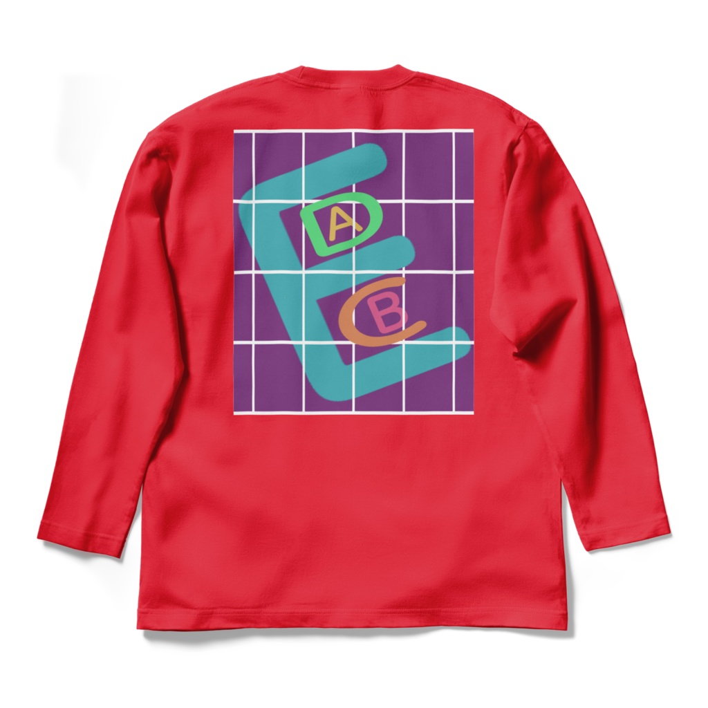 ロングスリーブTシャツ - L - レッド~アルファベット