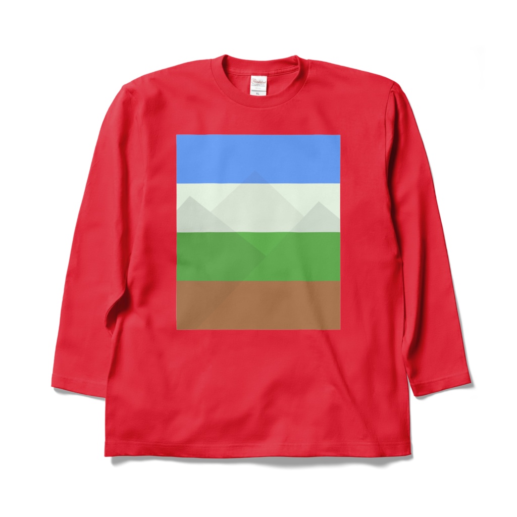 ロングスリーブTシャツ - XL - レッド～山々の色