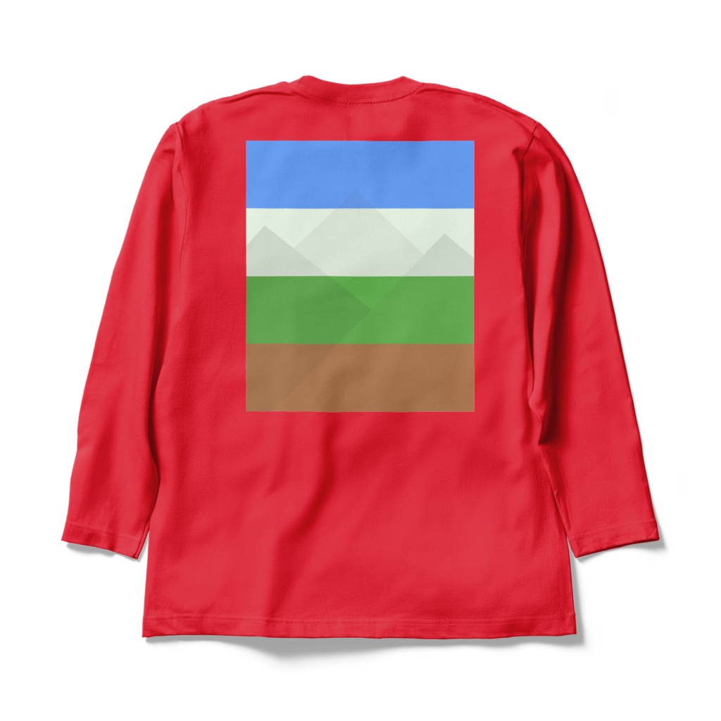 ロングスリーブTシャツ - XL - レッド~山々の色
