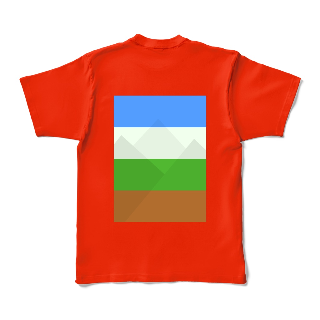 カラーTシャツ - XL - レッド~山々の色