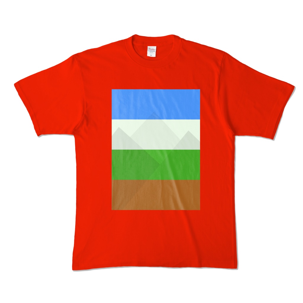 カラーTシャツ - XL - レッド~山々の色