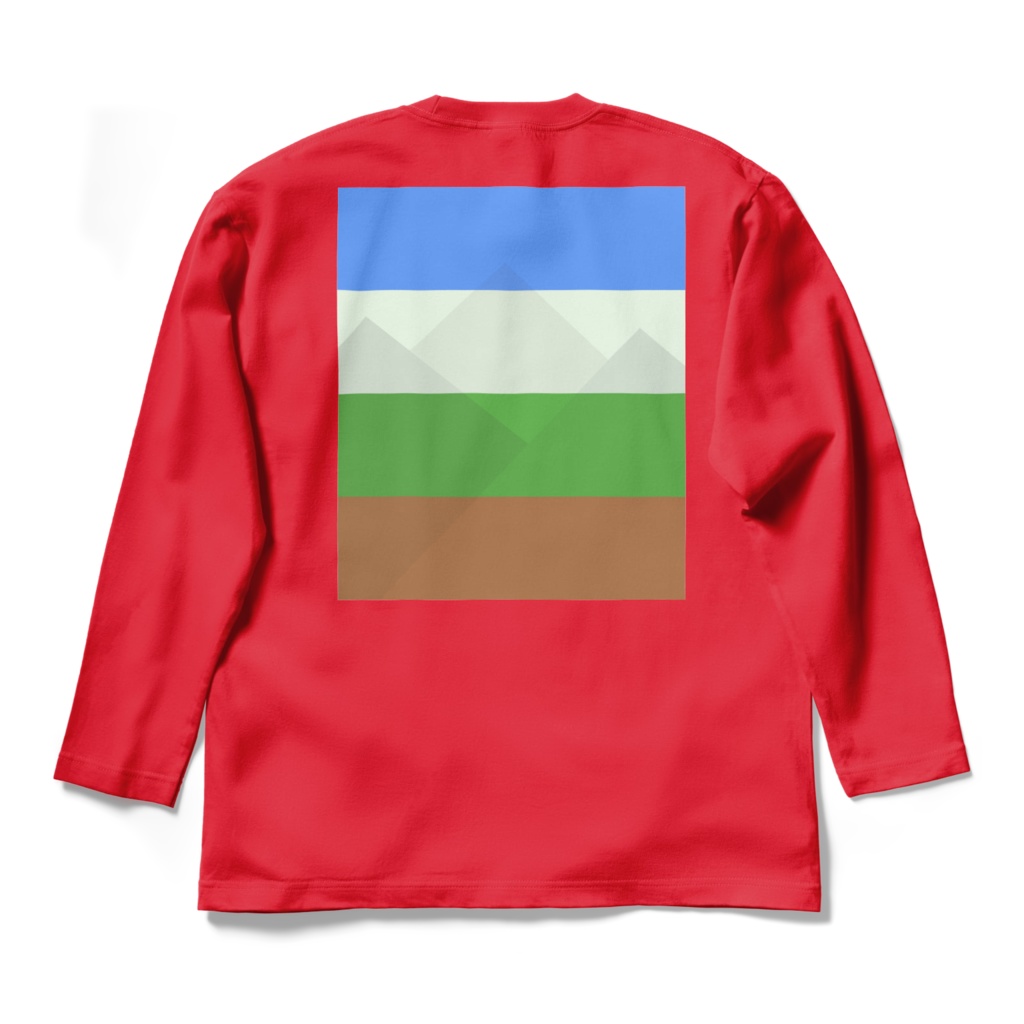 ロングスリーブTシャツ - L - レッド~山々の色