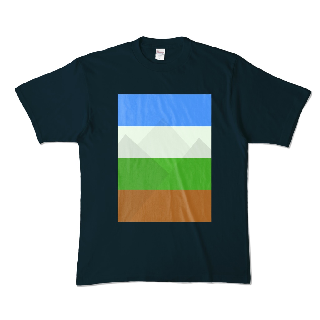 カラーTシャツ - XL - ネイビー~山々の色