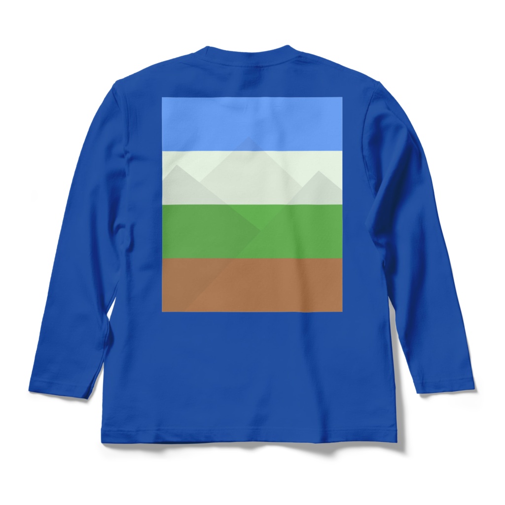 ロングスリーブTシャツ - M - ロイヤルブルー~山々の色