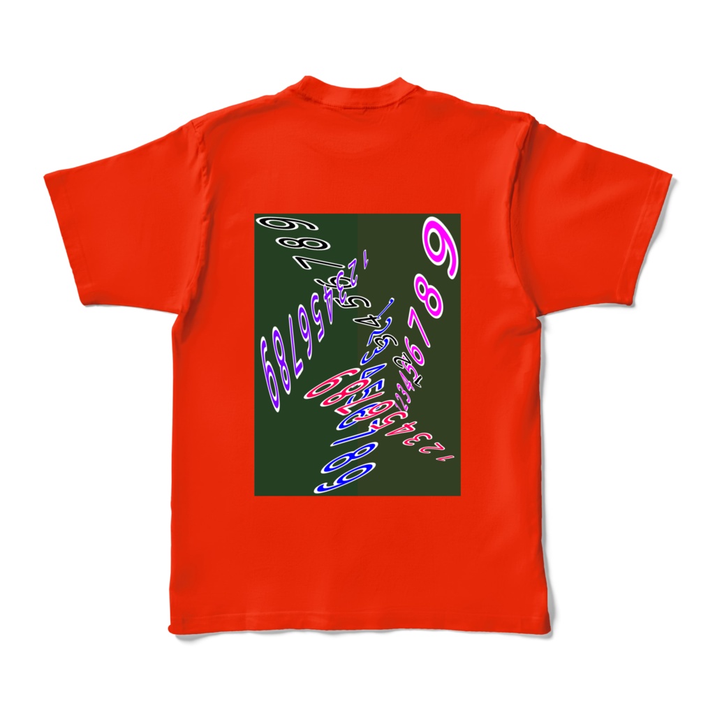 カラーTシャツ - XL - レッド~並ぶ数字