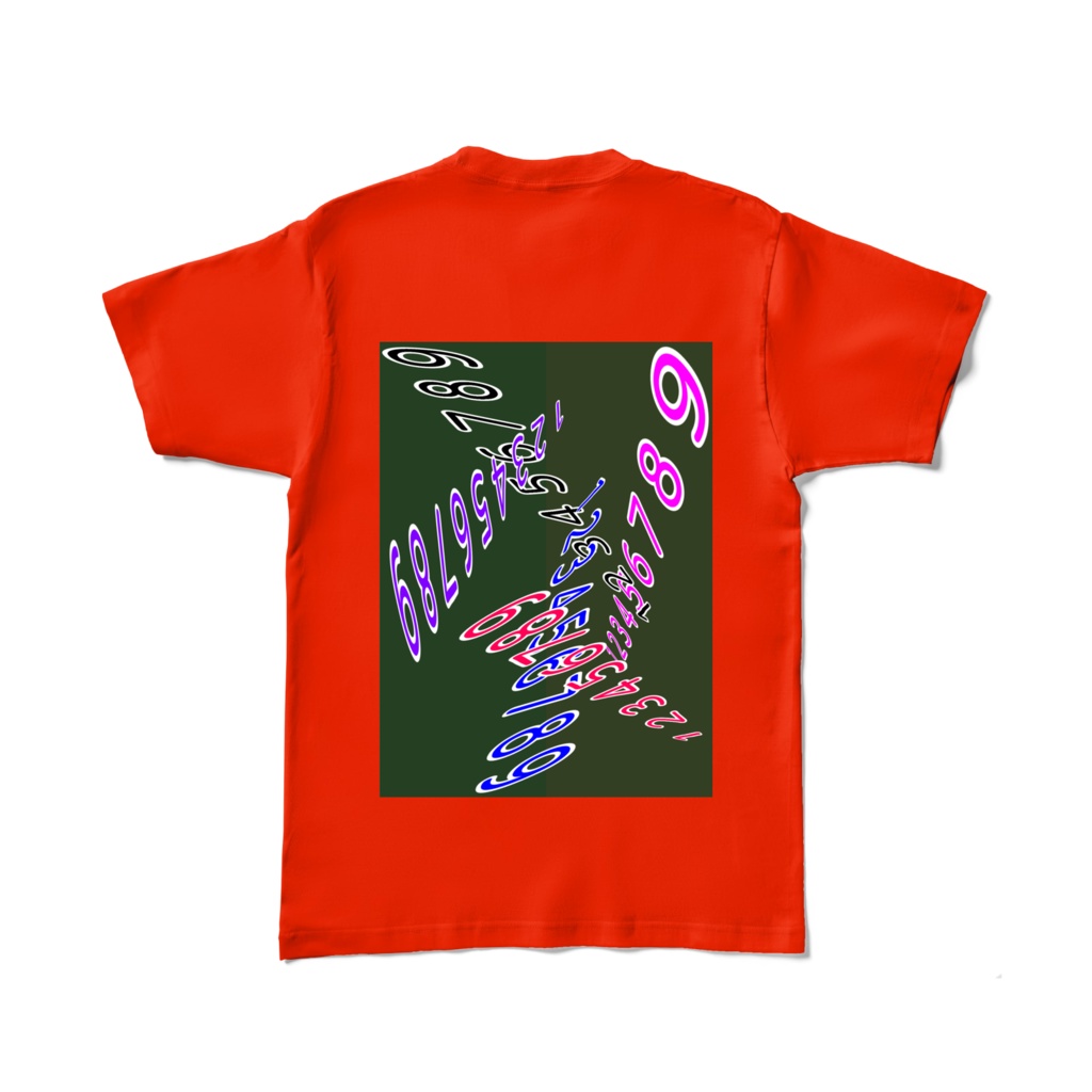 カラーTシャツ - L - レッド~並ぶ数字