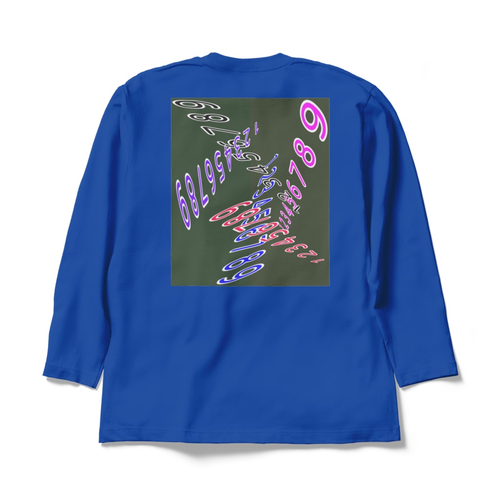ロングスリーブTシャツ - XL - ロイヤルブルー~並ぶ数字