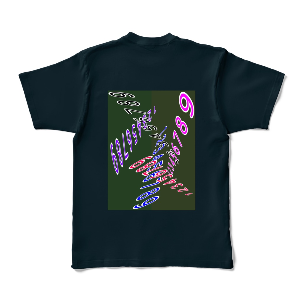 カラーTシャツ - XL - ネイビー~並ぶ数字