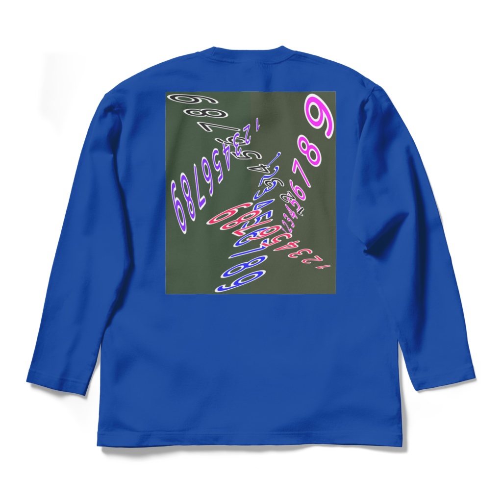 ロングスリーブTシャツ - L - ロイヤルブルー~並ぶ数字