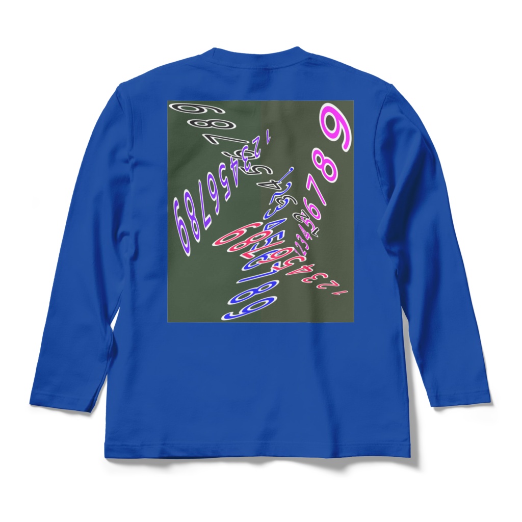ロングスリーブTシャツ - M - ロイヤルブルー~並ぶ数字