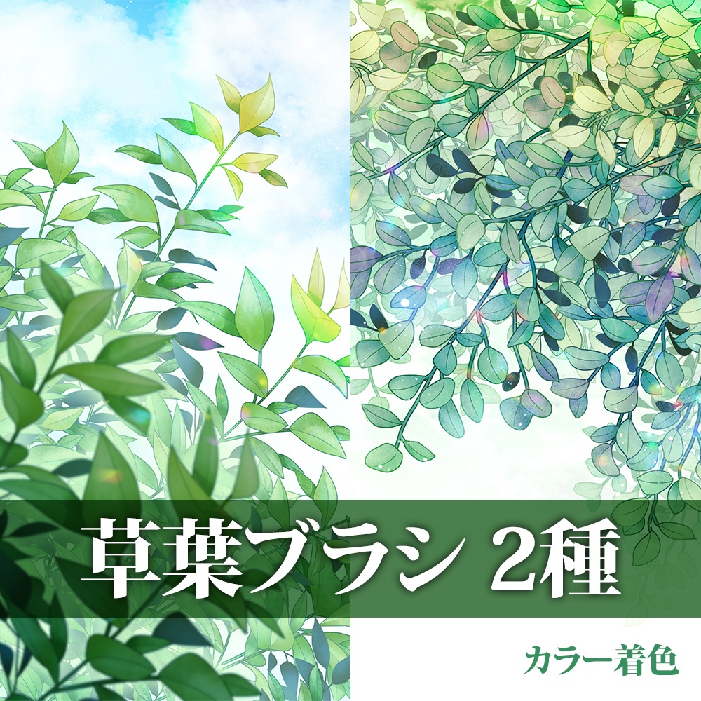 草葉ブラシ 2種　カラー