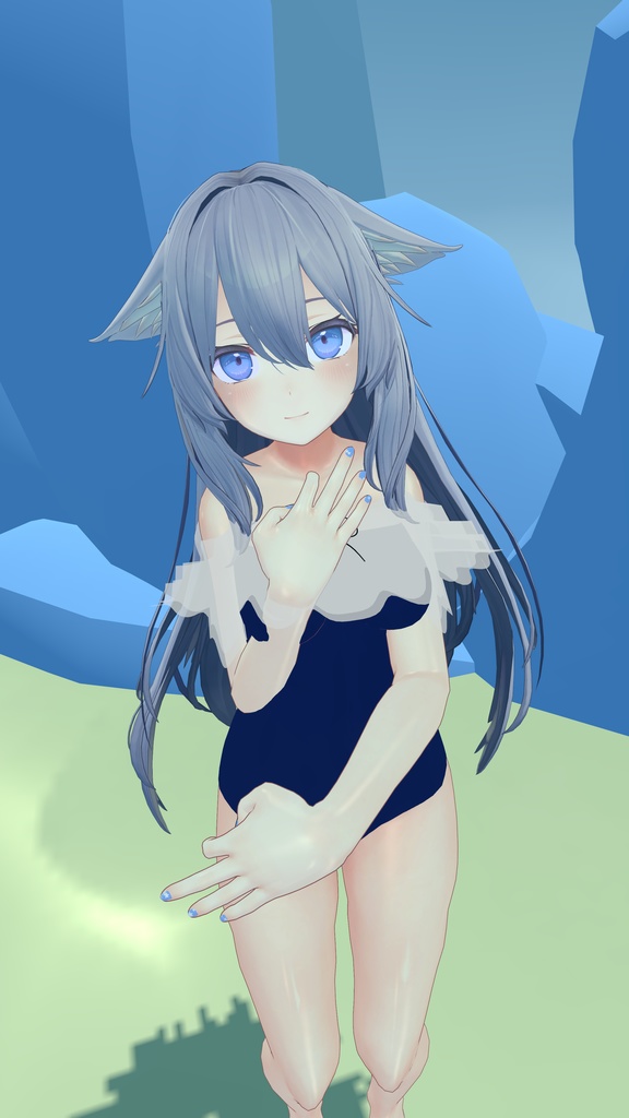 【VRChat】桔梗対応フリル付きスクール水着