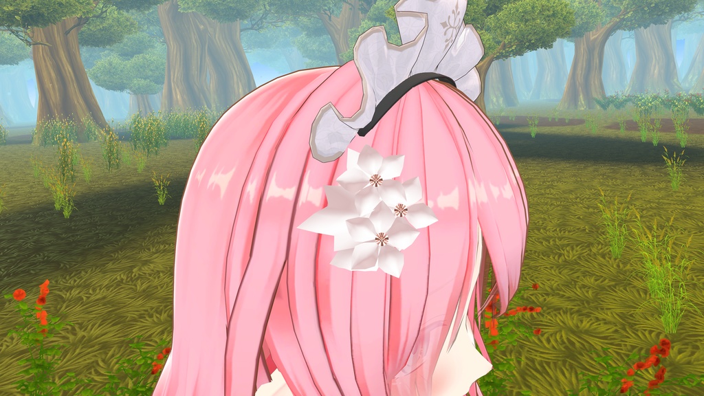 ピンクの花飾り