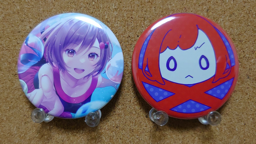 【6個~20個まで購入の方はこちら】エアバブルスイマー(エアバブちゃん)&404ルサンチガール(MEIKO標識)缶バッジセット