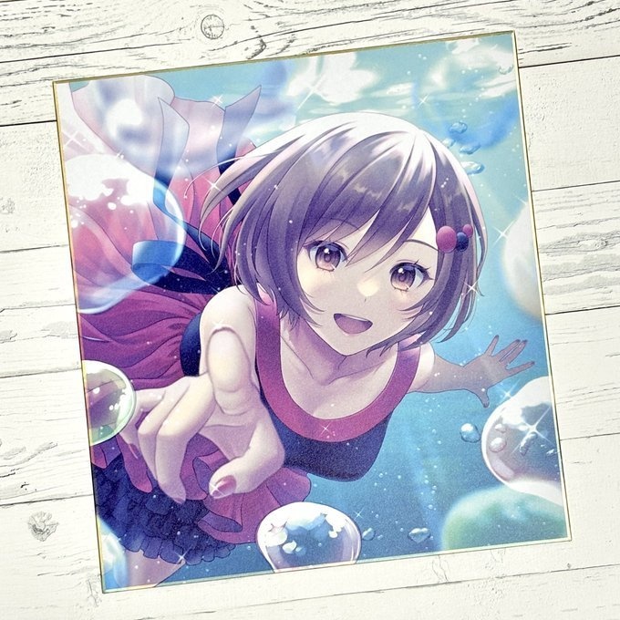 「エアバブルスイマー/MEIKO」色紙【予約する上での注意点！をお読みください】