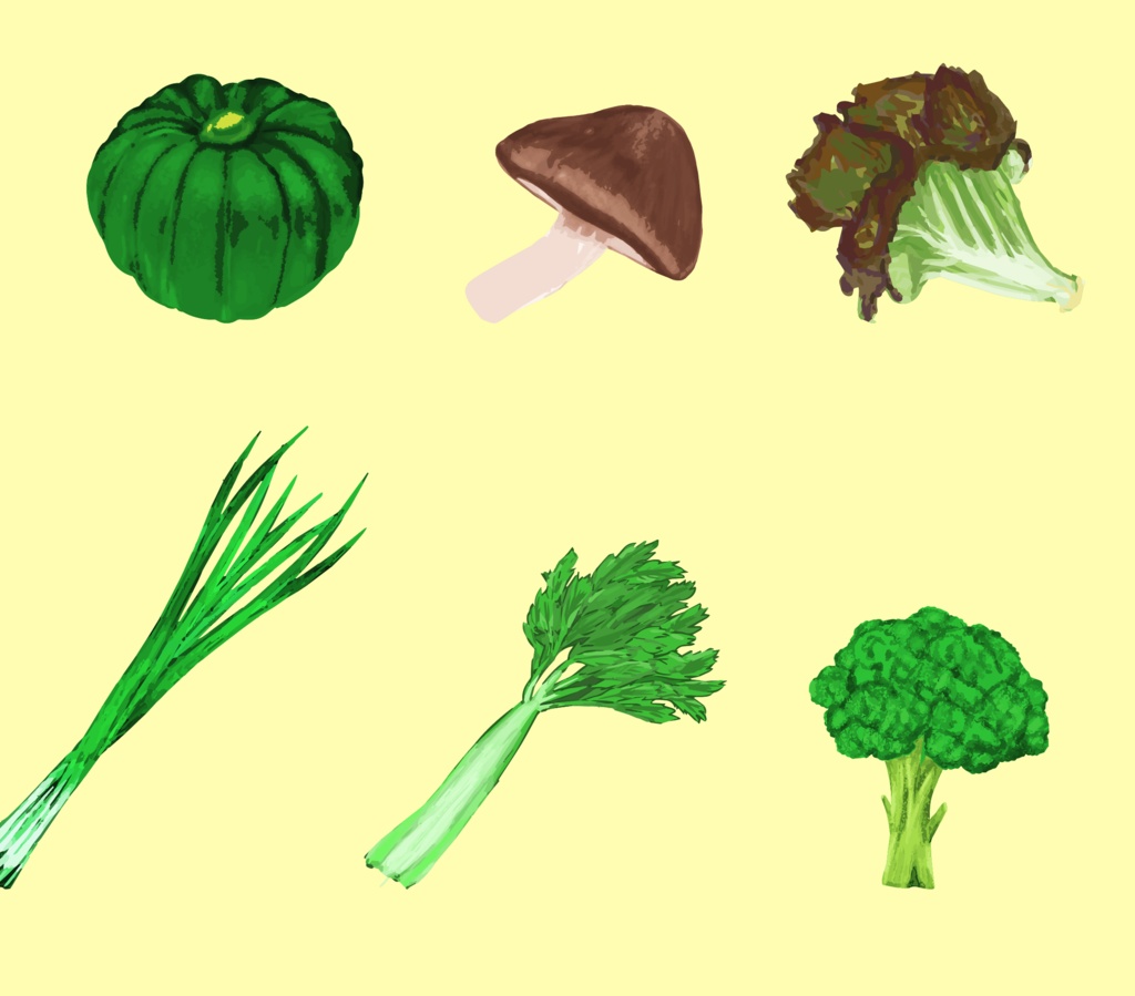 野菜のイラストセット22種 食に関するTRPG・ゲームアイテムや料理・レシピの定番野菜セット