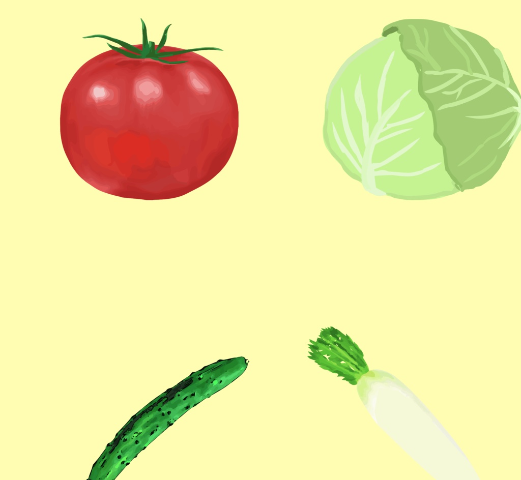 野菜のイラストセット22種 食に関するTRPG・ゲームアイテムや料理・レシピの定番野菜セット